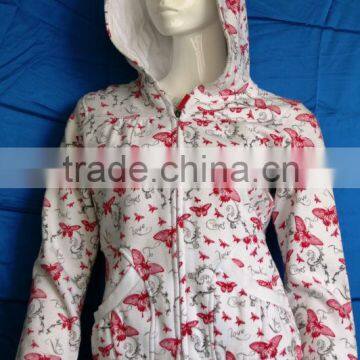 All over print flower ladies wholesale hoodie sweatshirt