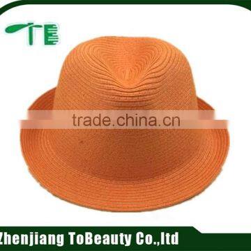 orange blank plain straw hat