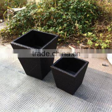 Outdoor Classic Fashion Rattan Garden Square Flower Pot