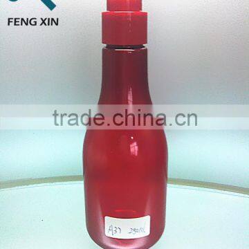 8.5oz plastic shampoo bottles, red bottles with pump