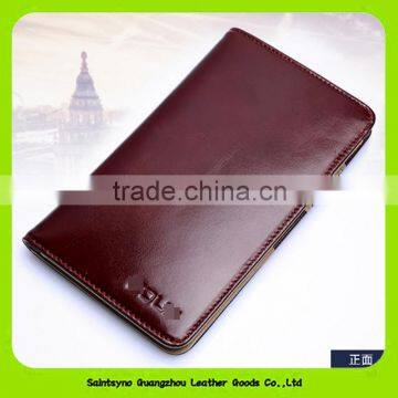 16227 Popular Multi-functional Wax Leather Passport Holder and Ticket Holder Leather Travel Wallet photo-3