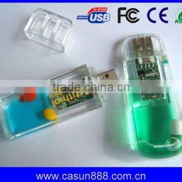 Real capacity Liquid usb flash memory stick with high speed flash
