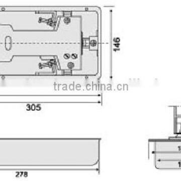 SS-222 Double Swing Glass Door Floor Spring , Stainless Steel Glass Door Floor Hinges/Floor Spring photo-3