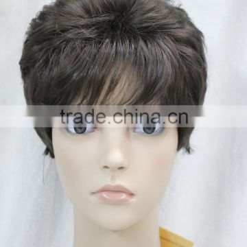 Light Gray Mixed Short Middle-aged / Older Women Ladies Female Wig N536