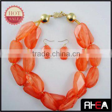 Fashion New Trend Handmade Acrylic Beaded Earring and Necklace Jewelry set