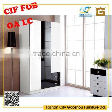 2016 hot sale bedroom furniture modern bedroom wardrobe designs,three door closet, wooden cloth wardrobe