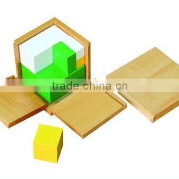 Montessori educational wooden toysd power of 2 cube