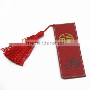 personalized chinese style leather bookmark with tassel