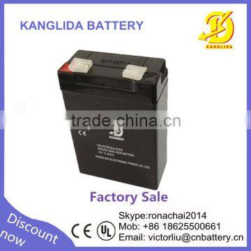 Rechargeable sealed lead acid storage battery 4v4ah for intercom system