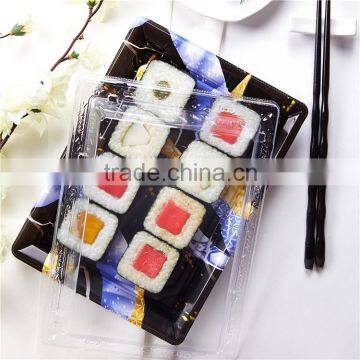 KW-0002JY-B Japanese Disposable Plastic Sushi Container With Lid 219*156*25mm photo-2