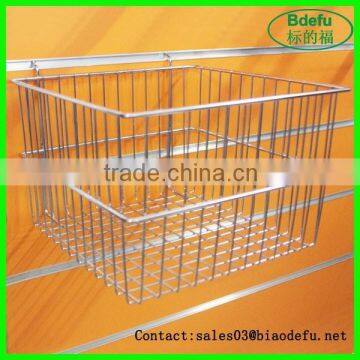 Slatwall metal stainless steel basket