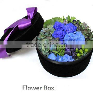 Round Fabric Flower Boxes With Ribbon Bowknot photo-3