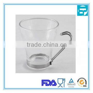 200ml glass cup with ss handle