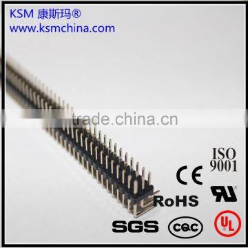 90 degree 2.54mm trible row pin male header connector