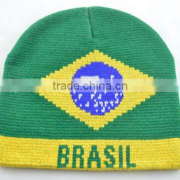 Fashion Unisex custom jacquard logo football fans winter cap/hat factory wholesale