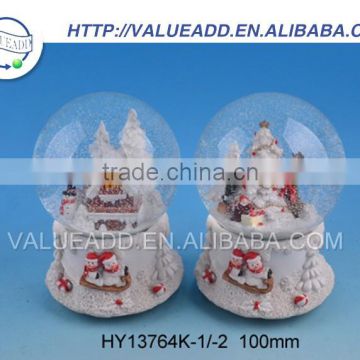 Best selling christmas resin plastic musical snow globe factory supply