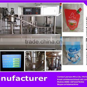 2015 fully automatic 4 nozzle spout juice bag packing machine
