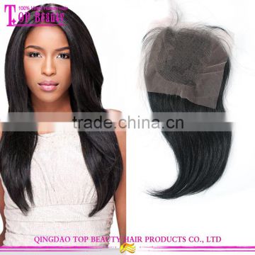 Wholesale malaysian human lace closure hair density 130% natural straight closure hair extension