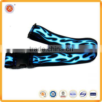 Factory cheap price custom design fire pattern printed luggage strap wholesale