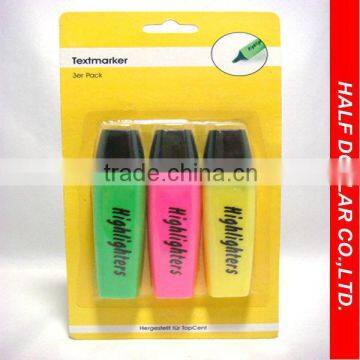 multi colored flat highlighter/high standard shaped marker highlighter pen/highlighter marker