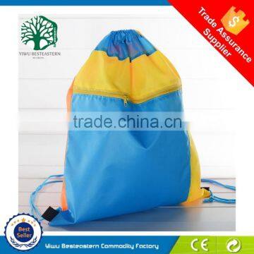 blue laundry polyester drawstring bag