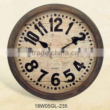 2016 Antique wooden vintage shabby design wall clock