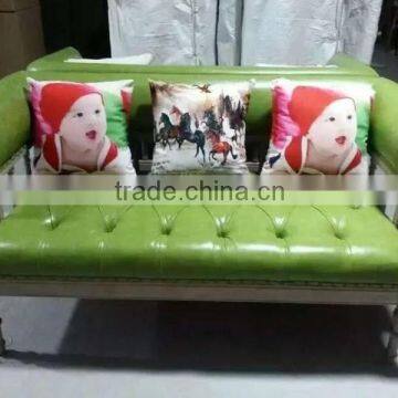 Living room furniture simple wooden leather sofa set