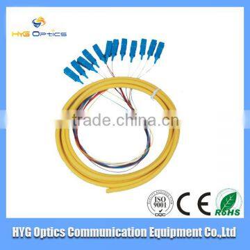 Manufacture Supply SC Duplex SM ribbon 12 cores optical fiber pigtail