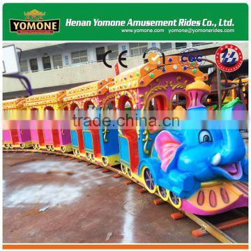 Electric train for kids used amusement park rides elephant track train for sale