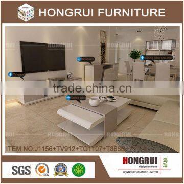 Home Designs Furniture Wood Living Room Lcd Stand Design White Lacquer Tv Stand Cabinet photo-3