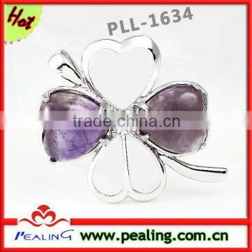 chams silver natural amethyst pendant