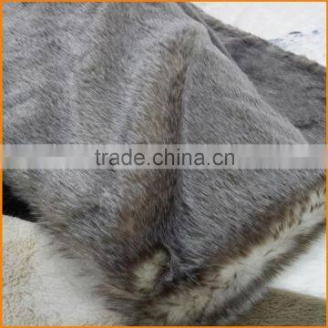 Mink Faux Fur Throw Luxury Plush Blanket in Brown Taupe photo-5