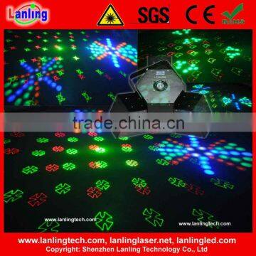 professional 3 Claw 18W RGBYW LED and RG Animation Twinkling Laser Light