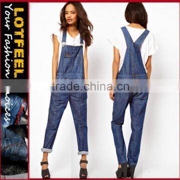 Women Denim Overalls in Dark Wash (LOTX266)