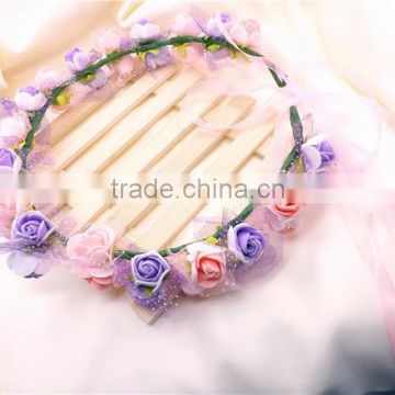 Bride beautiful colorful flower floral hairband headband, flower bride crown