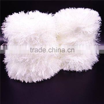 100% polyester feather yarn , with heat setting knitting yarn for woman coat