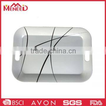 White Color Homeware Plastic Food Tray With Handles photo-2