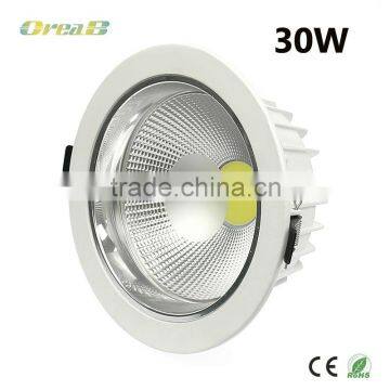 2014 bridgelux magnesium alloy dimmable cob leddownlight 30w