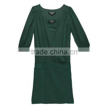 new 240T Dark Green Polyester pongee clothes fabric of manufacture for dress