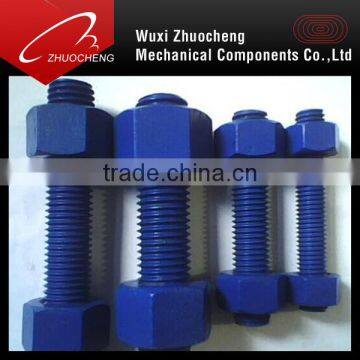 heavy duty A193 B7 A194 2H ptfe coating stud bolts with hex nut