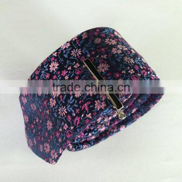 Men's red\pink\blue\black 100% silk tie with flower design