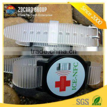 Logo printable adjustable watch-face ABS/PVC rfid wristband