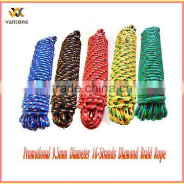 Promotional 9.5mm Diameter 16-Strands Diamond Braid Rope