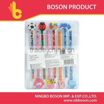 8 pcs pencil shaped eraser