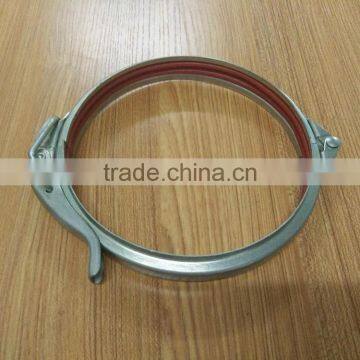 Rapid lock with lever handle and rubber seal for dust colelction system