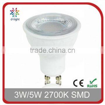 3w 5w 7w Decorative Aluminum 230V 2700K SMD LED spotlight gu10