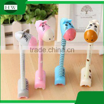 Promotional Wholesale Cheap Funny School Office Stationery Mini Plastic Cartoon Donkey Roller Ball Point Pen