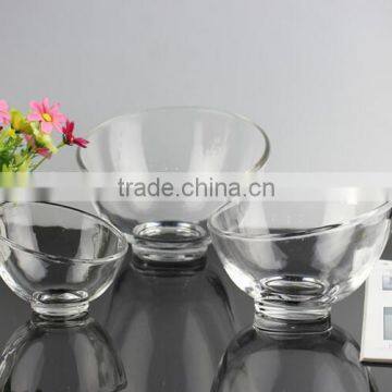 400ml Slope shape glass bowl salad glass bowl unique shape fruit bowl