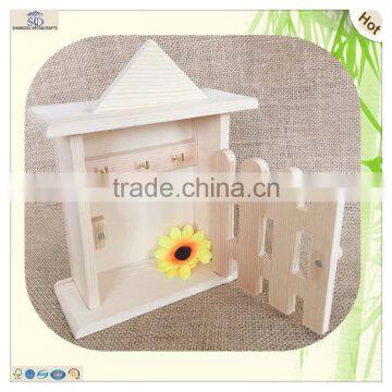 Unique House Style Fence Door Wooden Key Box