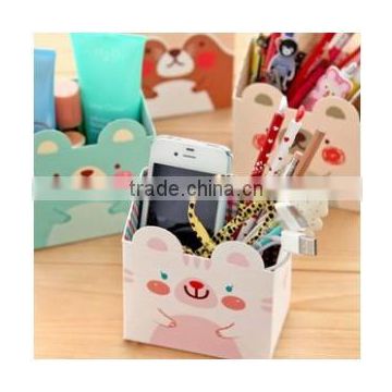 2514 Cute animal paper storage box custom stationery pen holder wholesale